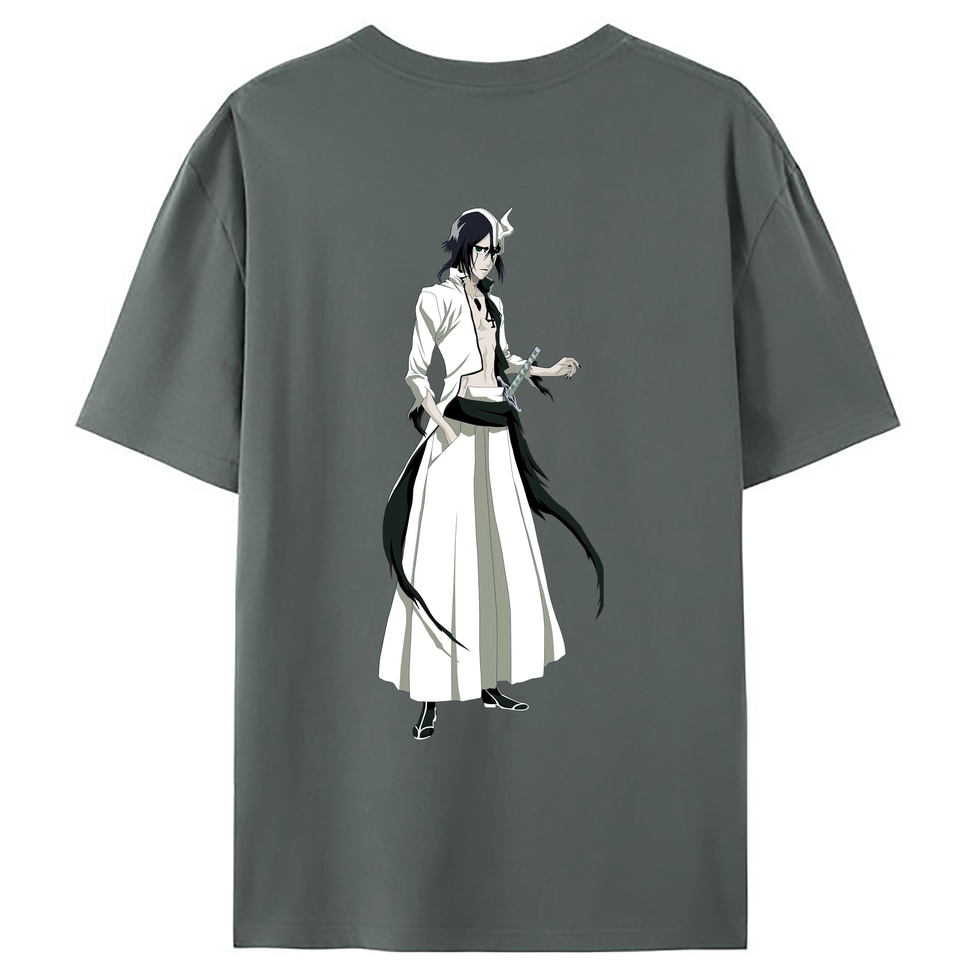 （画像用） ブリーチ ウルキオラ·シファー BLEACH Ulquiorra cifer 綿100％ メンズ半袖Tシャツ（バックプリント） 通気性